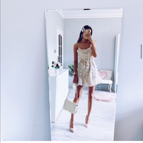 Anna Mini Dress in Beige - Picture 4 of 13